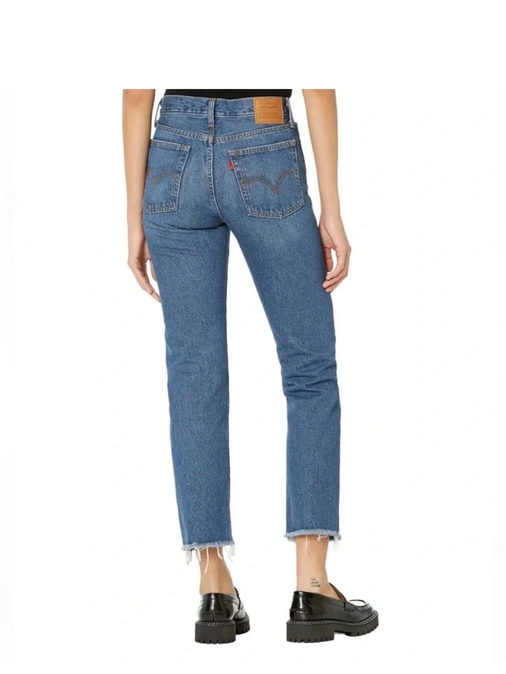 Levi's Medium Blue Ankle raw hem wedgie